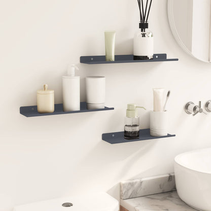Wandplank met plank met opslag 3 pcs Antraciet 40 x 9 x 2,5 cm