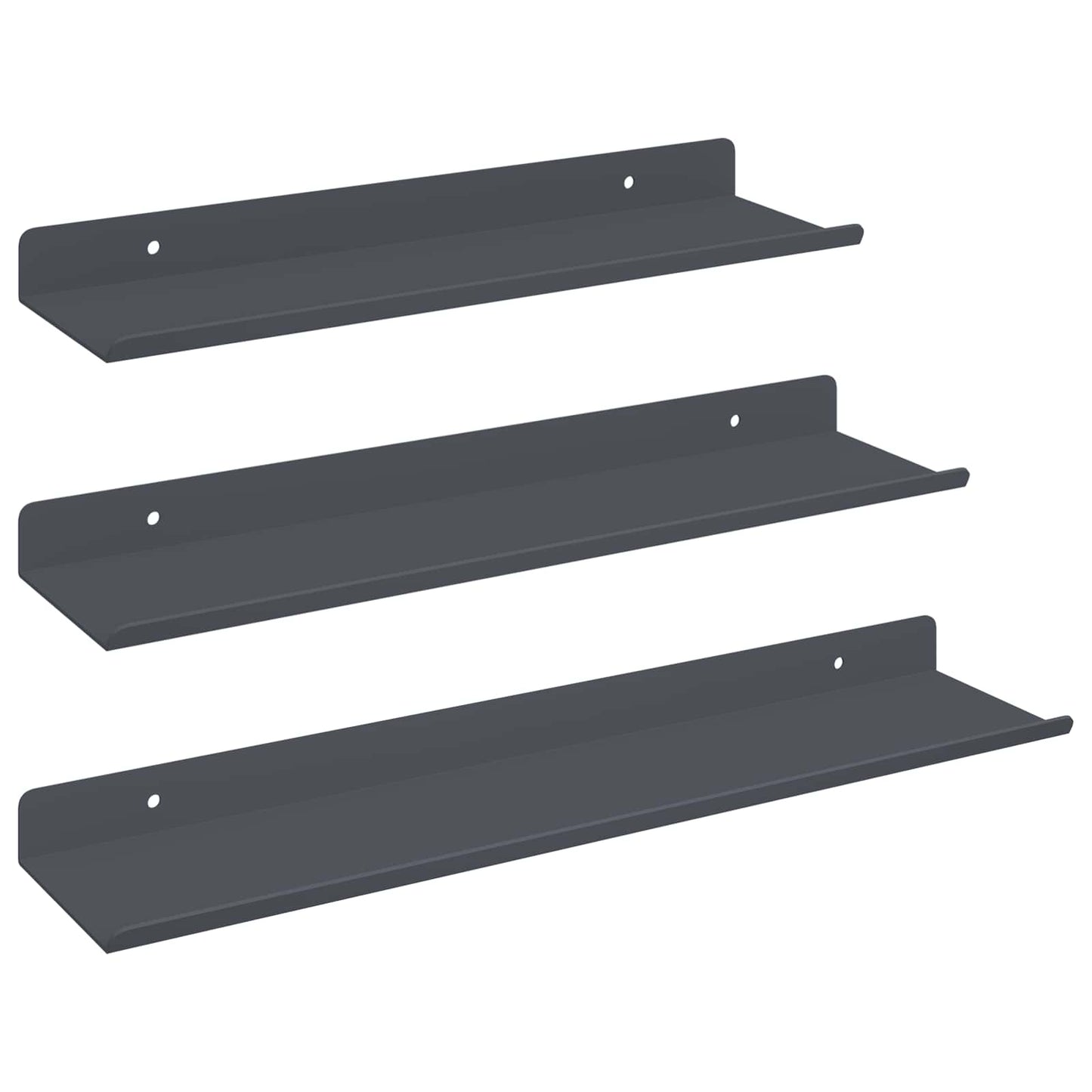 Wandplank met plank met opslag 3 pcs Antraciet 40 x 9 x 2,5 cm