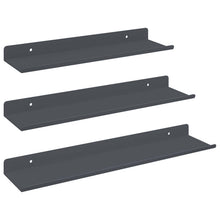 Wandplank met plank met opslag 3 pcs Antraciet 40 x 9 x 2,5 cm