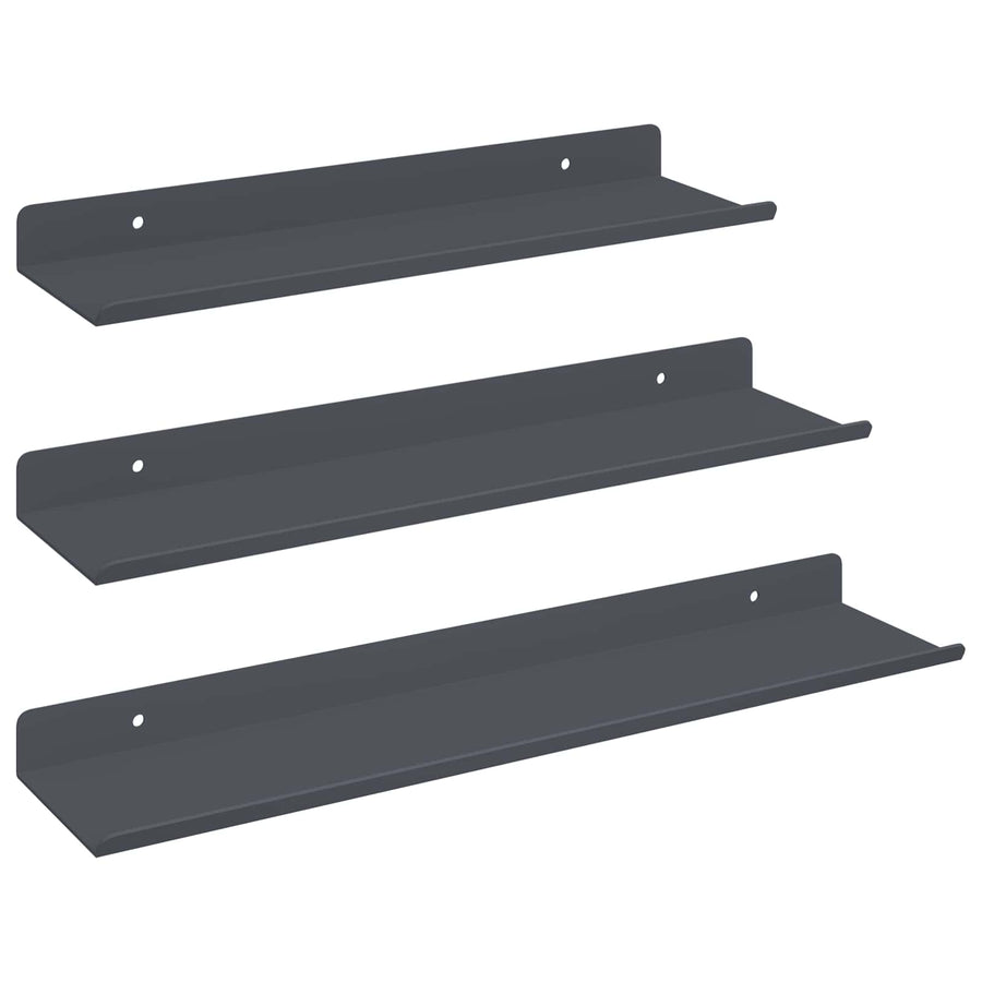 Wandplank met plank met opslag 3 pcs Antraciet 40 x 9 x 2,5 cm