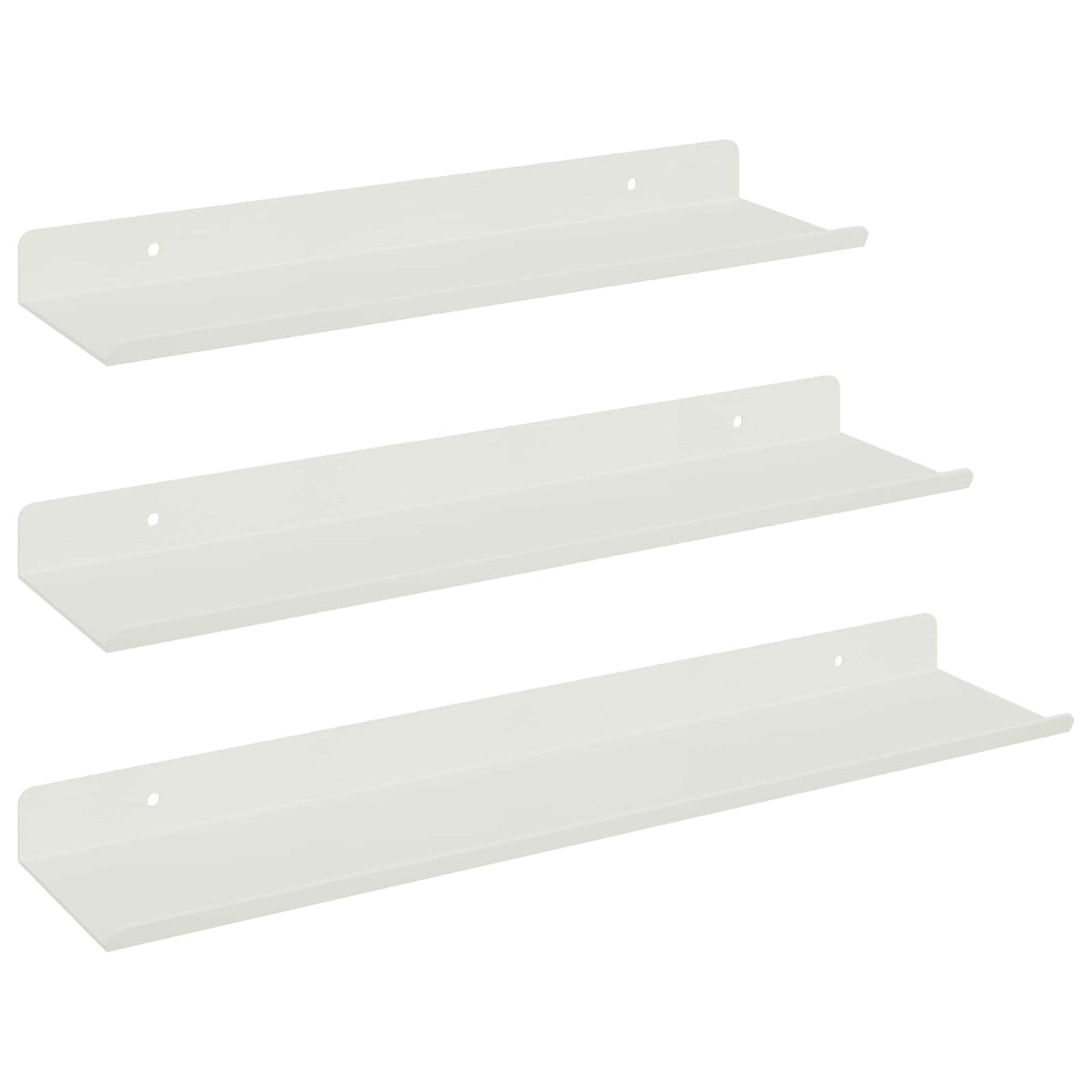 Wandplank met plank Wandgemonteerd 3 pcs Wit 40 x 9 x 2,5 cm
