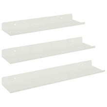 Wandplank met plank Wandgemonteerd 3 pcs Wit 40 x 9 x 2,5 cm