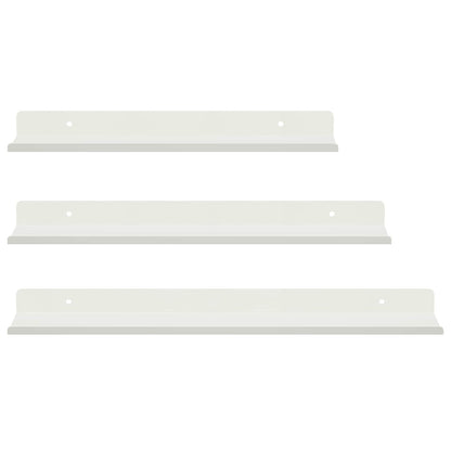 Wandplank met plank Wandgemonteerd 3 pcs Wit 40 x 9 x 2,5 cm