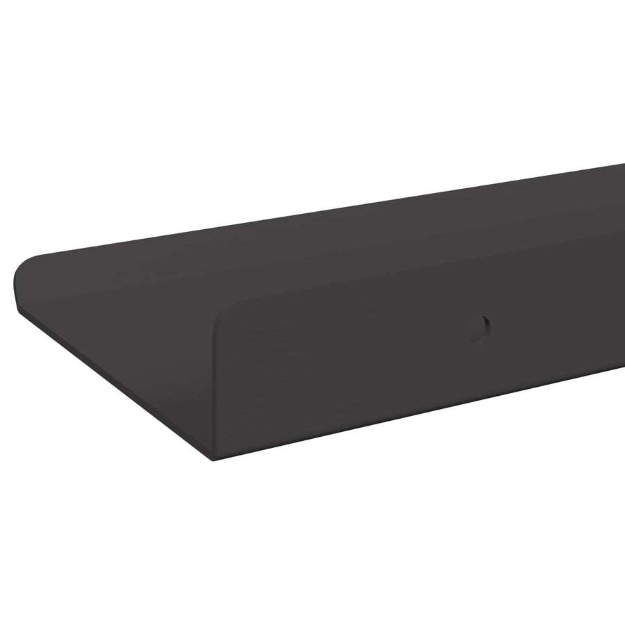 Wandplank met plank Wandgemonteerd 4 pcs Zwart 30 x 9 x 2,5 cm