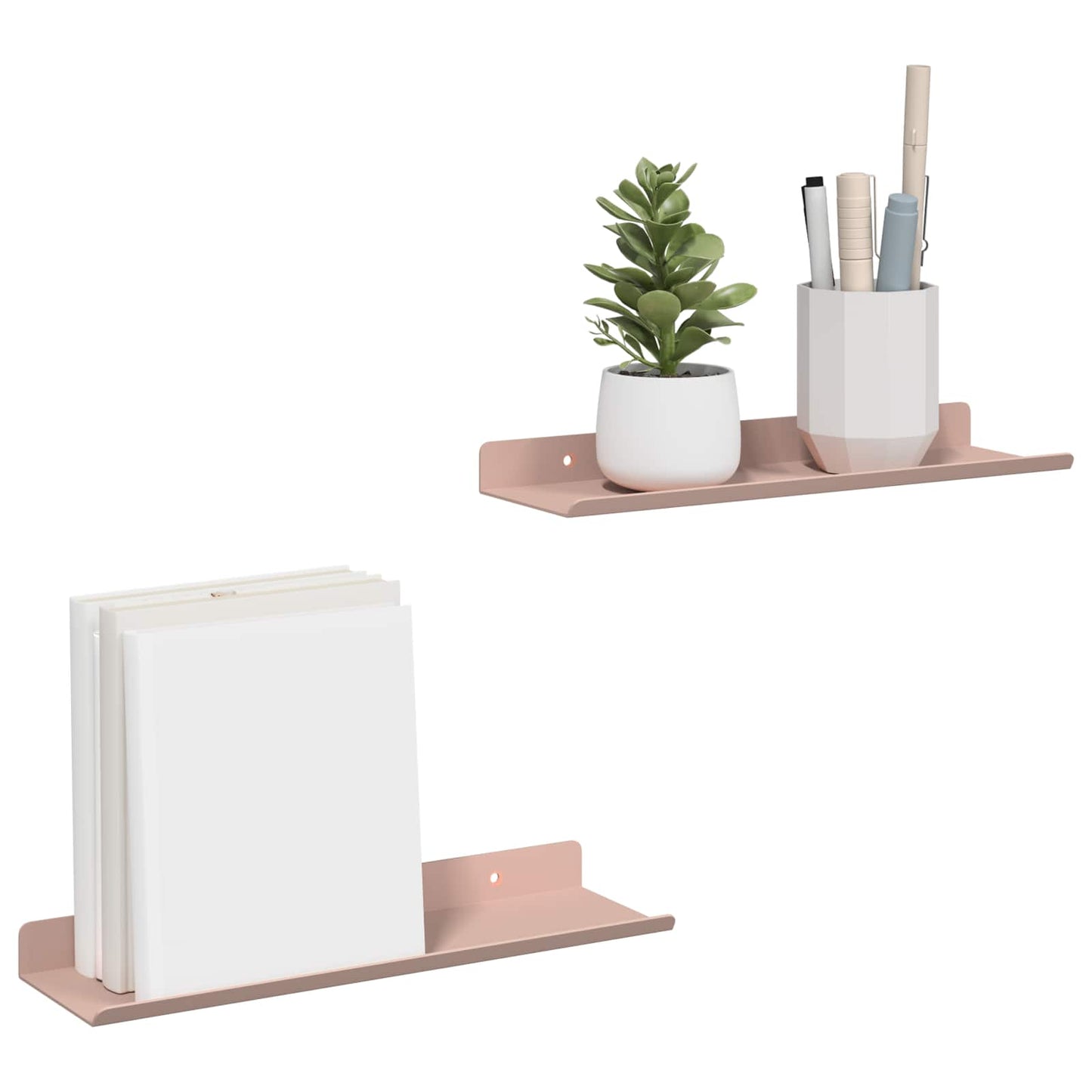 Wandplank met plank Wandgemonteerd 2 pcs Roze 30 x 9 x 2,5 cm