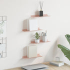 Floating Shelf Wall-Mounted 4 pcs Pink 30 x 9 x 2.5 cm Steel