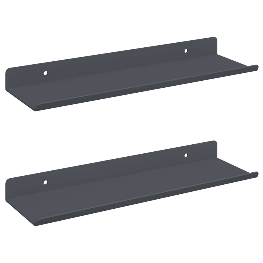Wandplank met plank met opslag 2 pcs Antraciet 30 x 9 x 2,5 cm