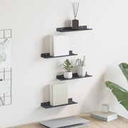 Wandplank staal antraciet 30x9x2,5 cm 4 stuks