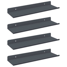 Wandplank met plank met opslag 4 pcs Antraciet 30 x 9 x 2,5 cm