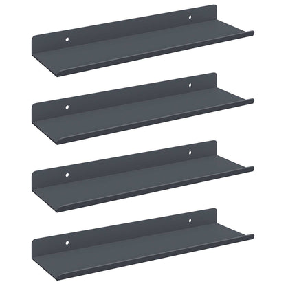 Wandplank met plank met opslag 4 pcs Antraciet 30 x 9 x 2,5 cm