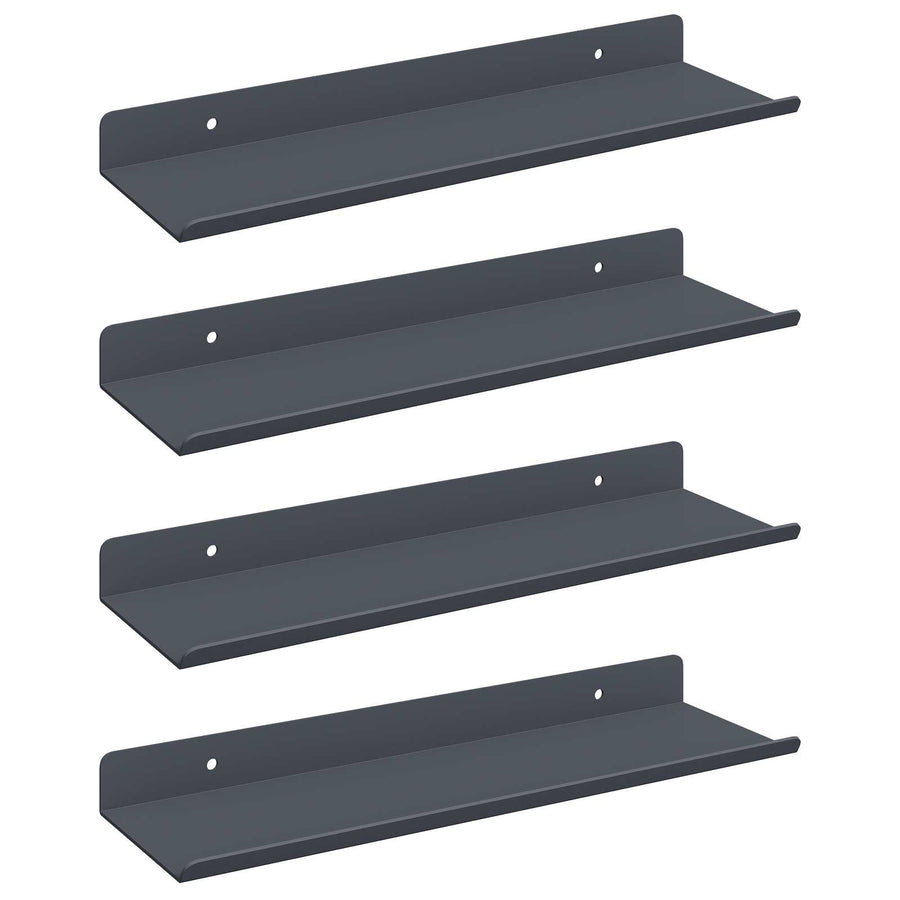 Wandplank met plank met opslag 4 pcs Antraciet 30 x 9 x 2,5 cm