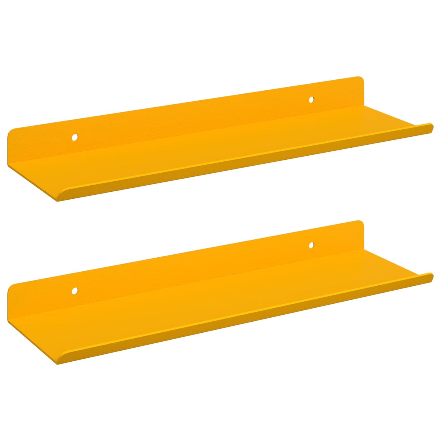 Wandplank met plank 2 pcs Mosterdgeel 30 x 9 x 2,5 cm