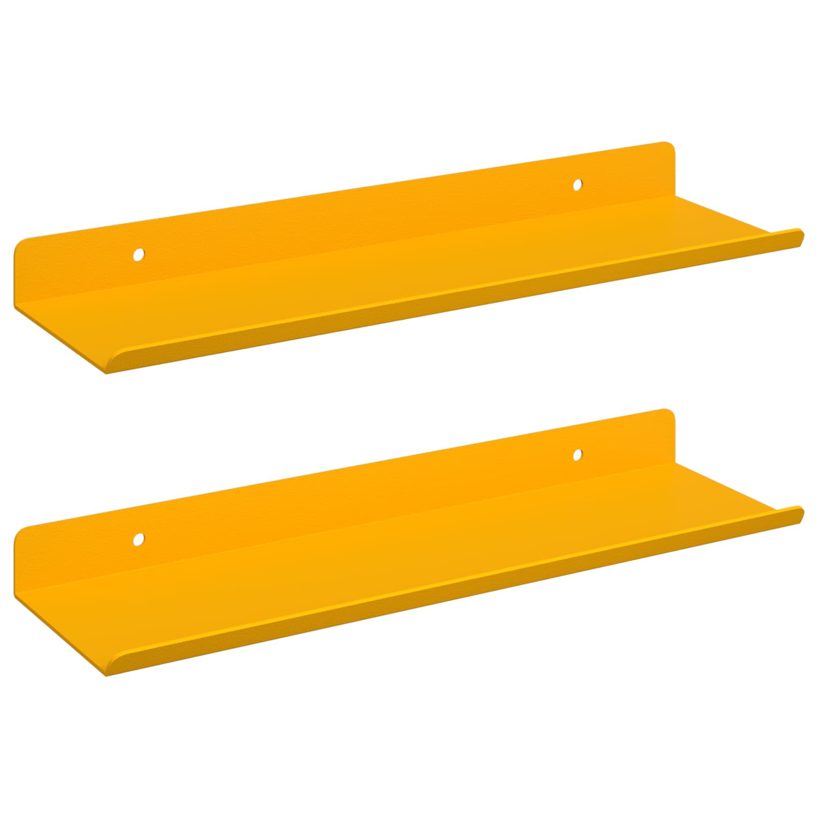 Wandplank met plank 2 pcs Mosterdgeel 30 x 9 x 2,5 cm