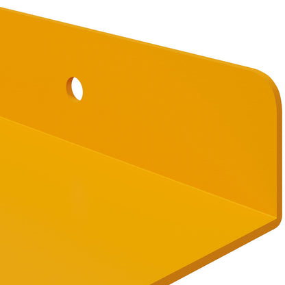 Wandplank met plank 4 pcs Mosterdgeel 30 x 9 x 2,5 cm