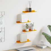 Wandplank staal 30x9x2.5 cm mosterdgeel 4 stuks