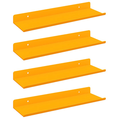 Wandplank met plank 4 pcs Mosterdgeel 30 x 9 x 2,5 cm