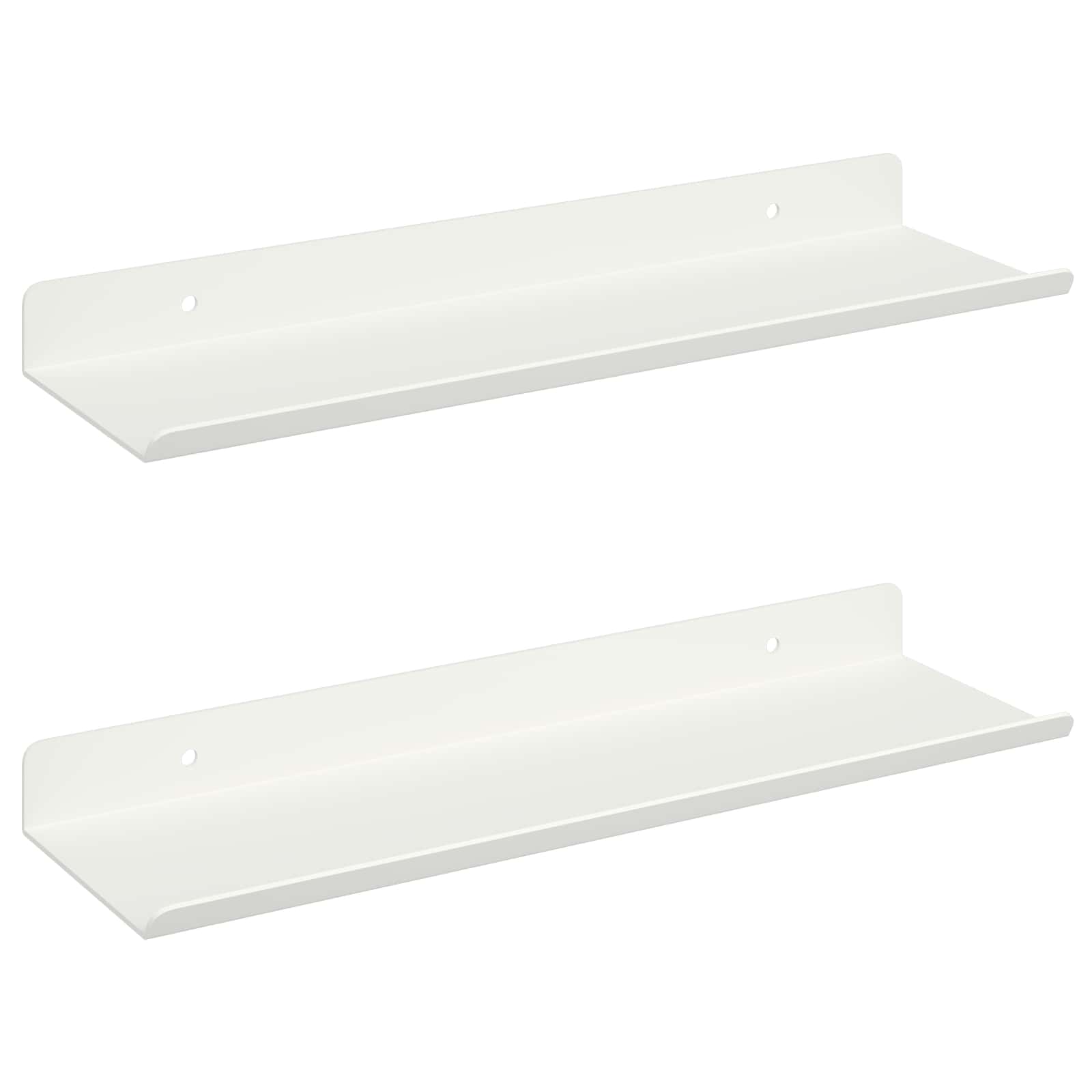 Wandplank met plank Wandgemonteerd 2 pcs Wit 30 x 9 x 2,5 cm