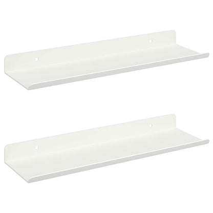 Wandplank met plank Wandgemonteerd 2 pcs Wit 30 x 9 x 2,5 cm