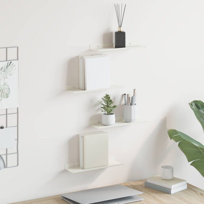 Wandplank met plank Wandgemonteerd 4 pcs Wit 30 x 9 x 2,5 cm