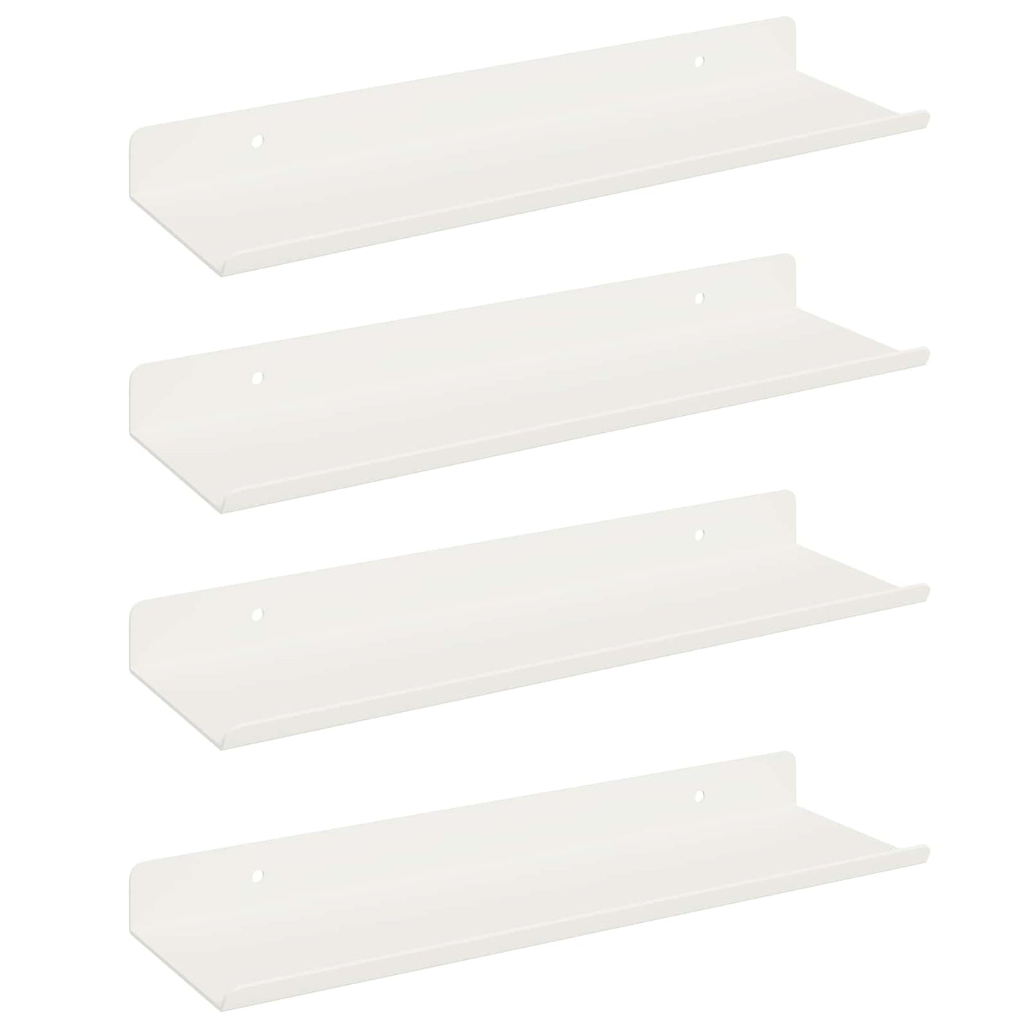 Wandplank met plank Wandgemonteerd 4 pcs Wit 30 x 9 x 2,5 cm