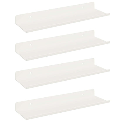 Wandplank met plank Wandgemonteerd 4 pcs Wit 30 x 9 x 2,5 cm