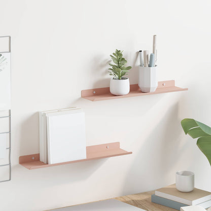 Wandplank met plank Wandgemonteerd 2 pcs Roze 40 x 9 x 2,5 cm
