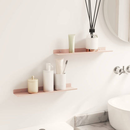 Wandplank met plank Wandgemonteerd 2 pcs Roze 40 x 9 x 2,5 cm