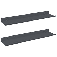 Wandplank met plank met opslag 2 pcs Antraciet 40 x 9 x 2,5 cm