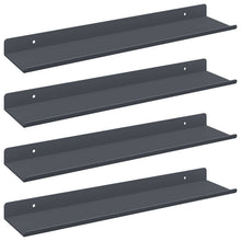 Wandplank met plank met opslag 4 pcs Antraciet 40 x 9 x 2,5 cm