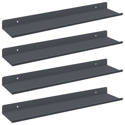 Wandplank met plank met opslag 4 pcs Antraciet 40 x 9 x 2,5 cm
