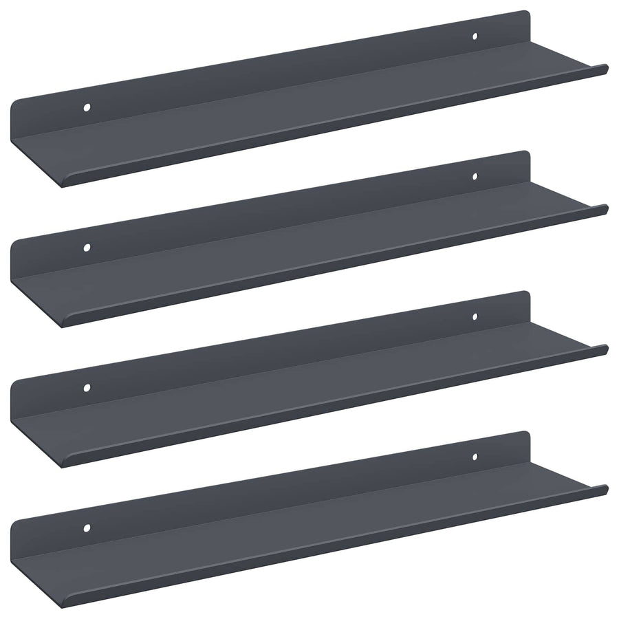 Wandplank met plank met opslag 4 pcs Antraciet 40 x 9 x 2,5 cm