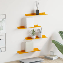 Wandplank met plank 4 pcs Mosterdgeel 40 x 9 x 2,5 cm