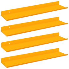 Wandplank met plank 4 pcs Mosterdgeel 40 x 9 x 2,5 cm