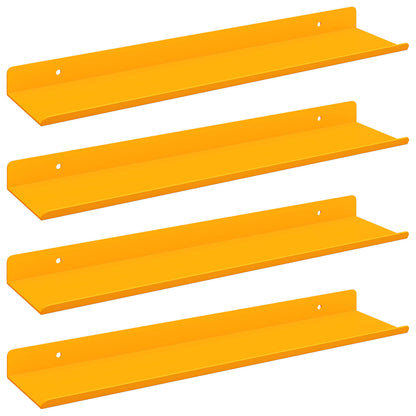Wandplank met plank 4 pcs Mosterdgeel 40 x 9 x 2,5 cm