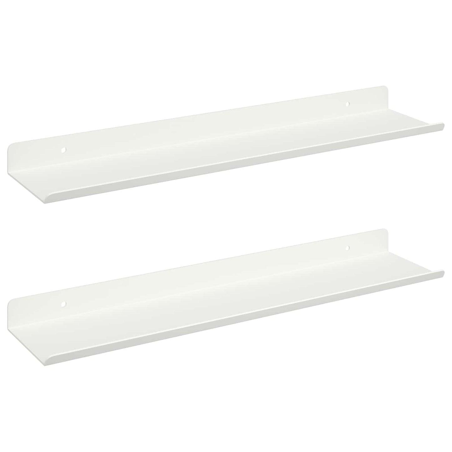 Wandplank met plank Wandgemonteerd 2 pcs Wit 40 x 9 x 2,5 cm