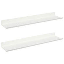 Wandplank met plank Wandgemonteerd 2 pcs Wit 40 x 9 x 2,5 cm