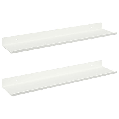 Wandplank met plank Wandgemonteerd 2 pcs Wit 40 x 9 x 2,5 cm