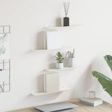 Wandplank met plank Wandgemonteerd 4 pcs Wit 40 x 9 x 2,5 cm