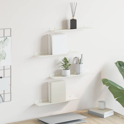 Wandplank met plank Wandgemonteerd 4 pcs Wit 40 x 9 x 2,5 cm