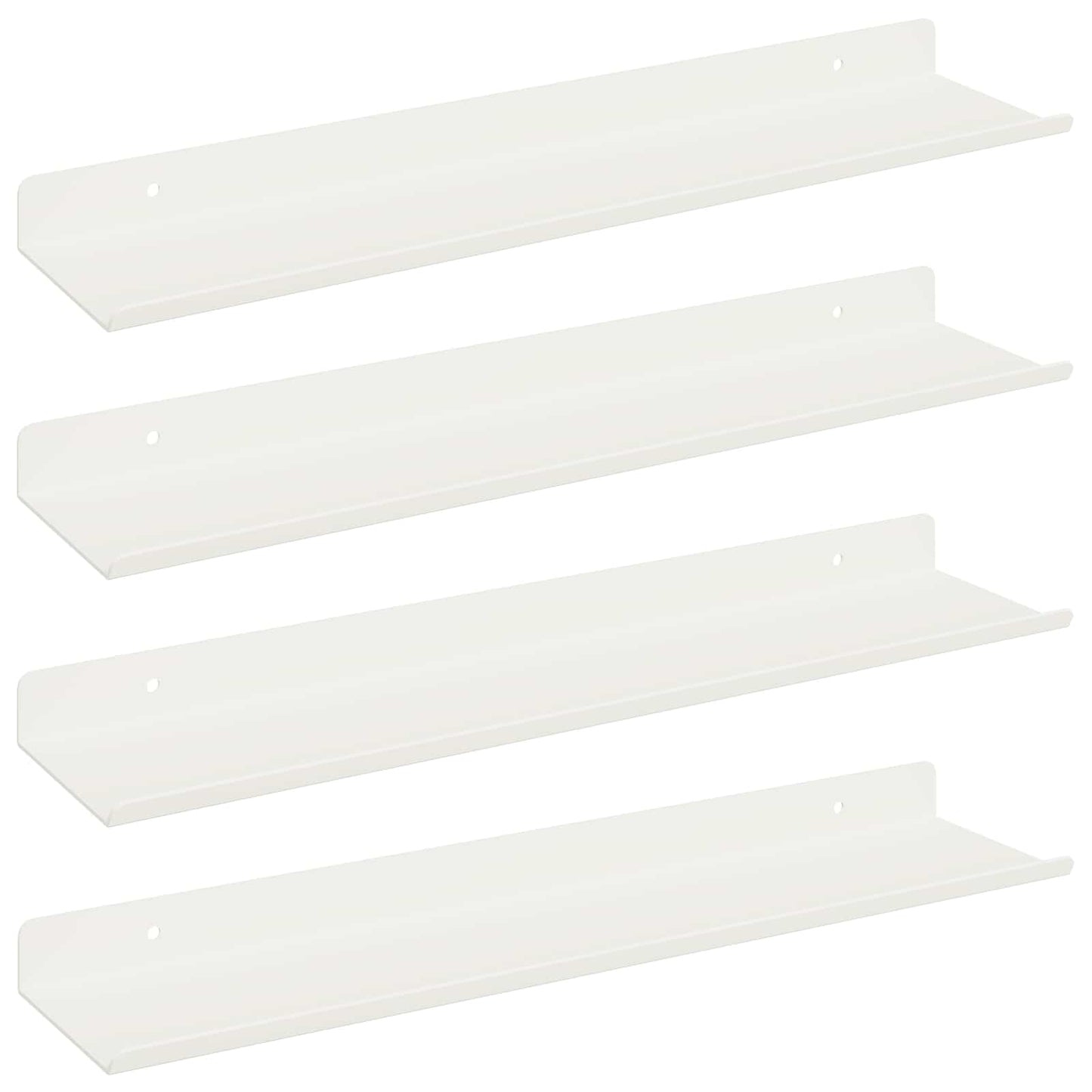Wandplank met plank Wandgemonteerd 4 pcs Wit 40 x 9 x 2,5 cm