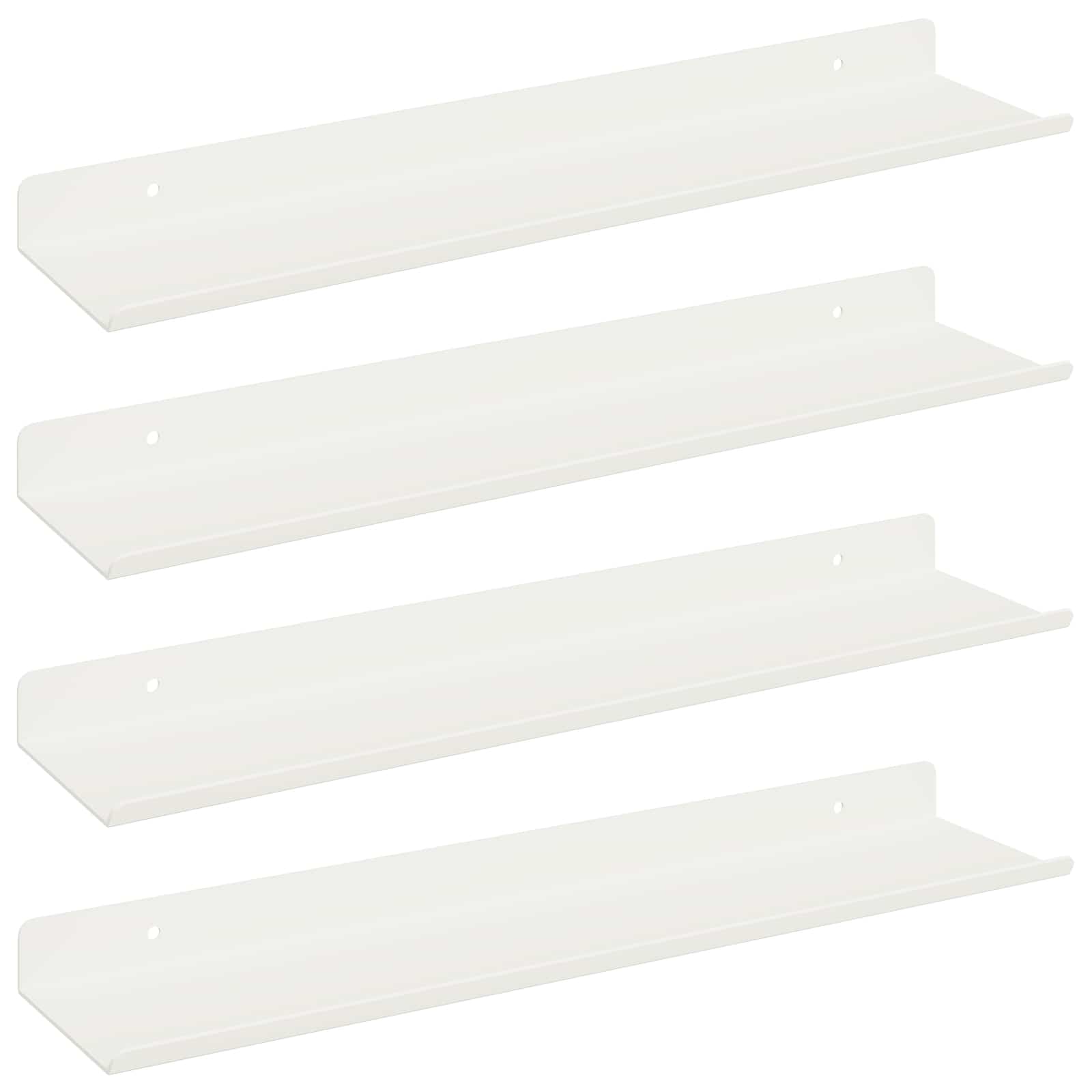 Wandplank met plank Wandgemonteerd 4 pcs Wit 40 x 9 x 2,5 cm