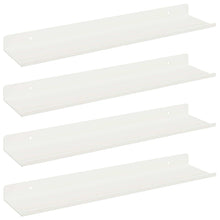 Wandplank met plank Wandgemonteerd 4 pcs Wit 40 x 9 x 2,5 cm
