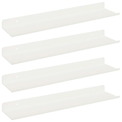 Wandplank met plank Wandgemonteerd 4 pcs Wit 40 x 9 x 2,5 cm