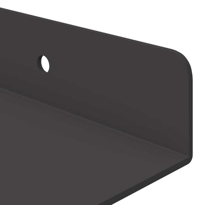 Wandplank met plank Wandgemonteerd 2 pcs Zwart 80 x 9 x 2.5 cm