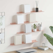 Wandplank staal roze 60x9x2.5 cm set van 4