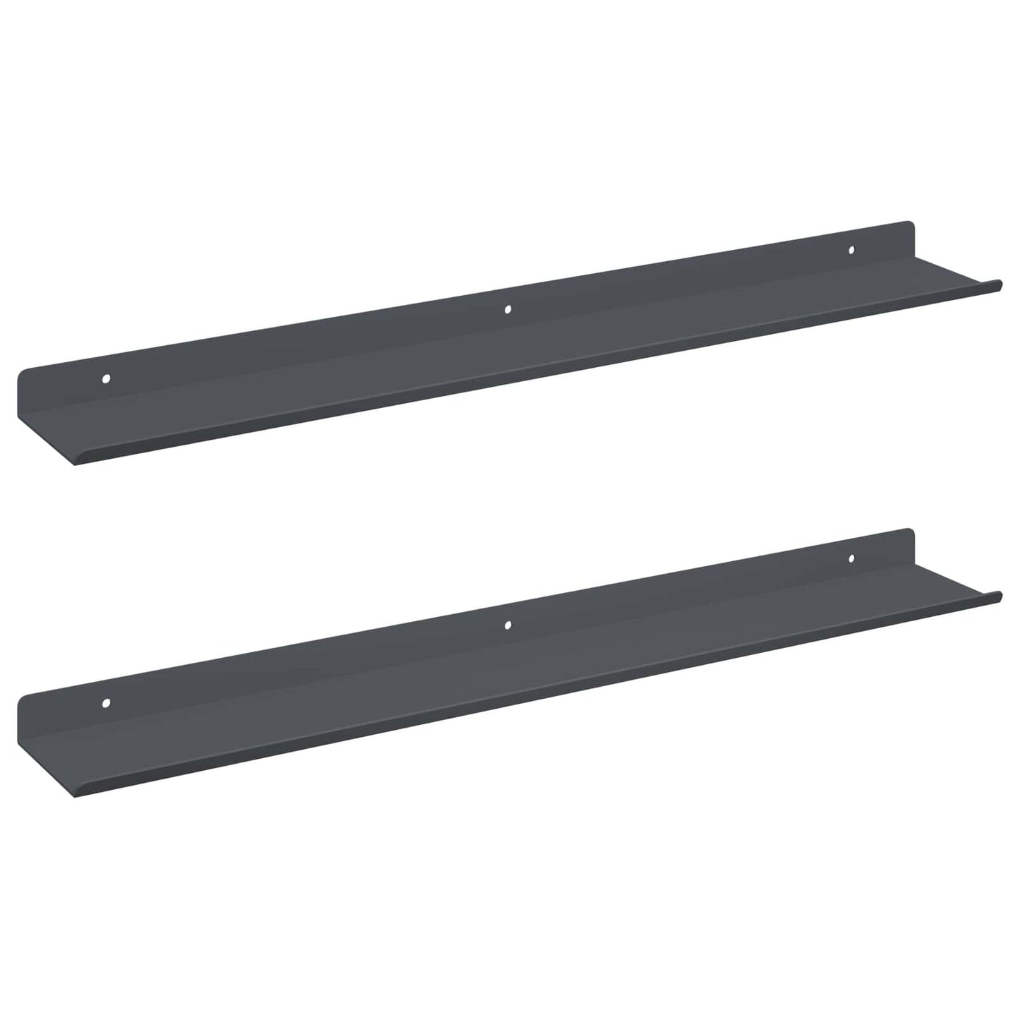 Wandplank met plank met opslag 2 pcs Antraciet 60 x 9 x 2,5 cm