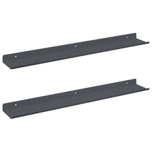 Wandplank met plank met opslag 2 pcs Antraciet 60 x 9 x 2,5 cm
