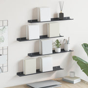 Wandplank staal antraciet 60x9x2.5 cm 4 stuks