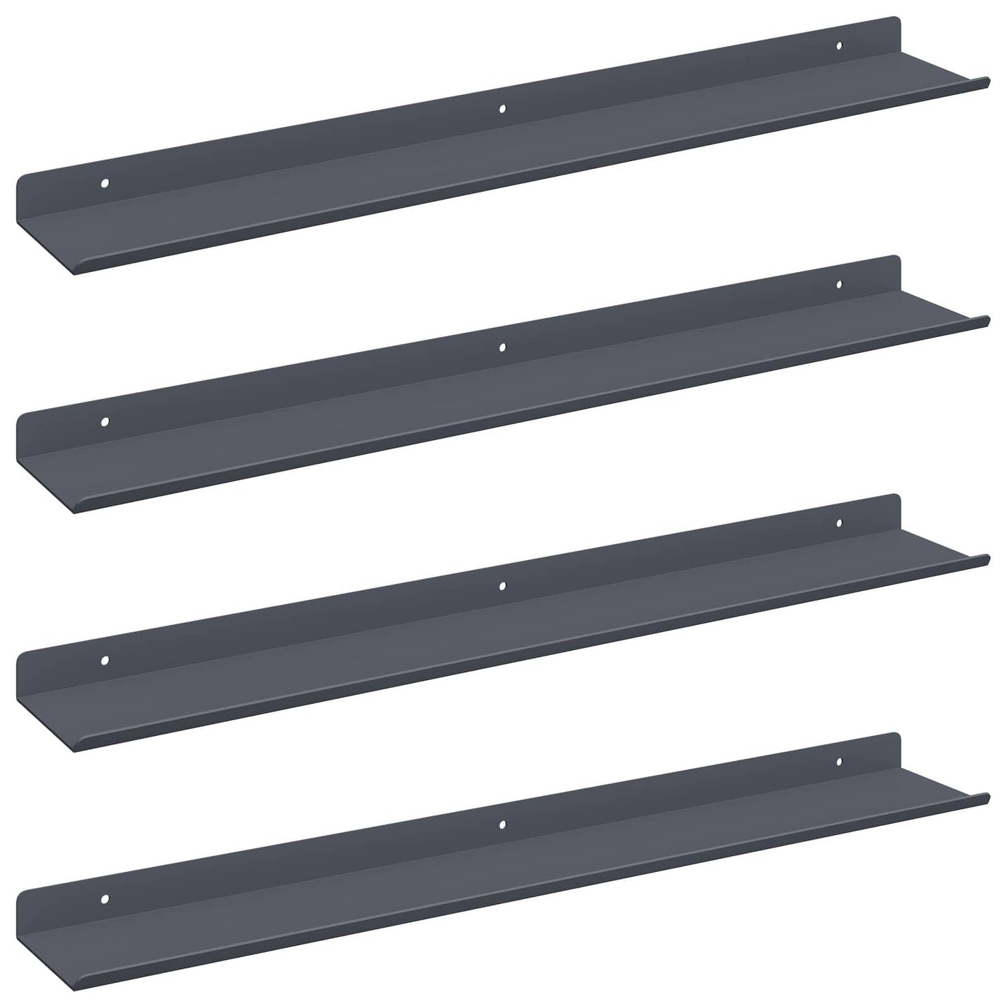 Wandplank met plank met opslag 4 pcs Antraciet 60 x 9 x 2,5 cm