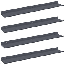 Wandplank met plank met opslag 4 pcs Antraciet 60 x 9 x 2,5 cm